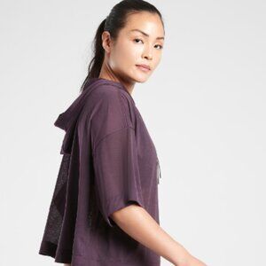 NWT Athleta Vapor Hooded Tee - Medium - Purple